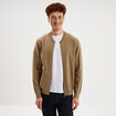 Gilet zipp&eacute; col teddy taupe homme