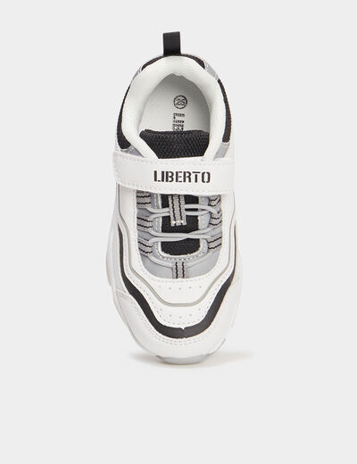 Baskets running semelles lumineuses blanc garçon