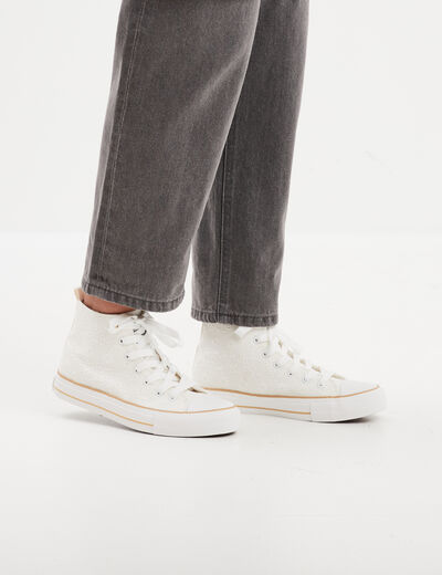Baskets montantes en toile Creeks ivoire femme