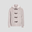 Gilet à capuche doublée polaire ivoire homme