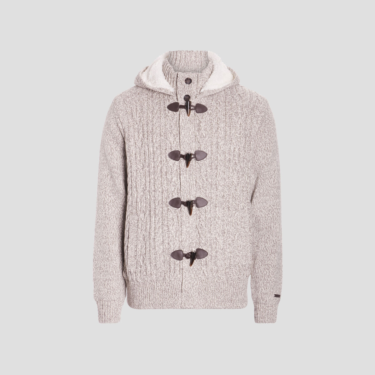 Gilet à capuche doublée polaire ivoire homme