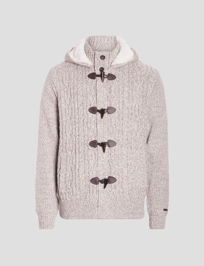 Gilet à capuche doublée polaire ivoire homme