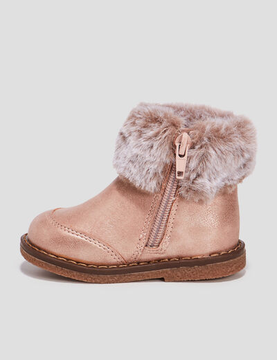 Bottines Lulu Castagnette rose bébé fille