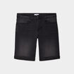 Bermuda stretch droit en jean denim noir homme