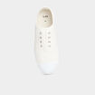 Tennis basses en toile enfilage facile blanc femme