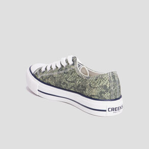 tennis en toile a lacets creeks vert fonce femme Tennis en toile à lacets Creeks vert foncé femme