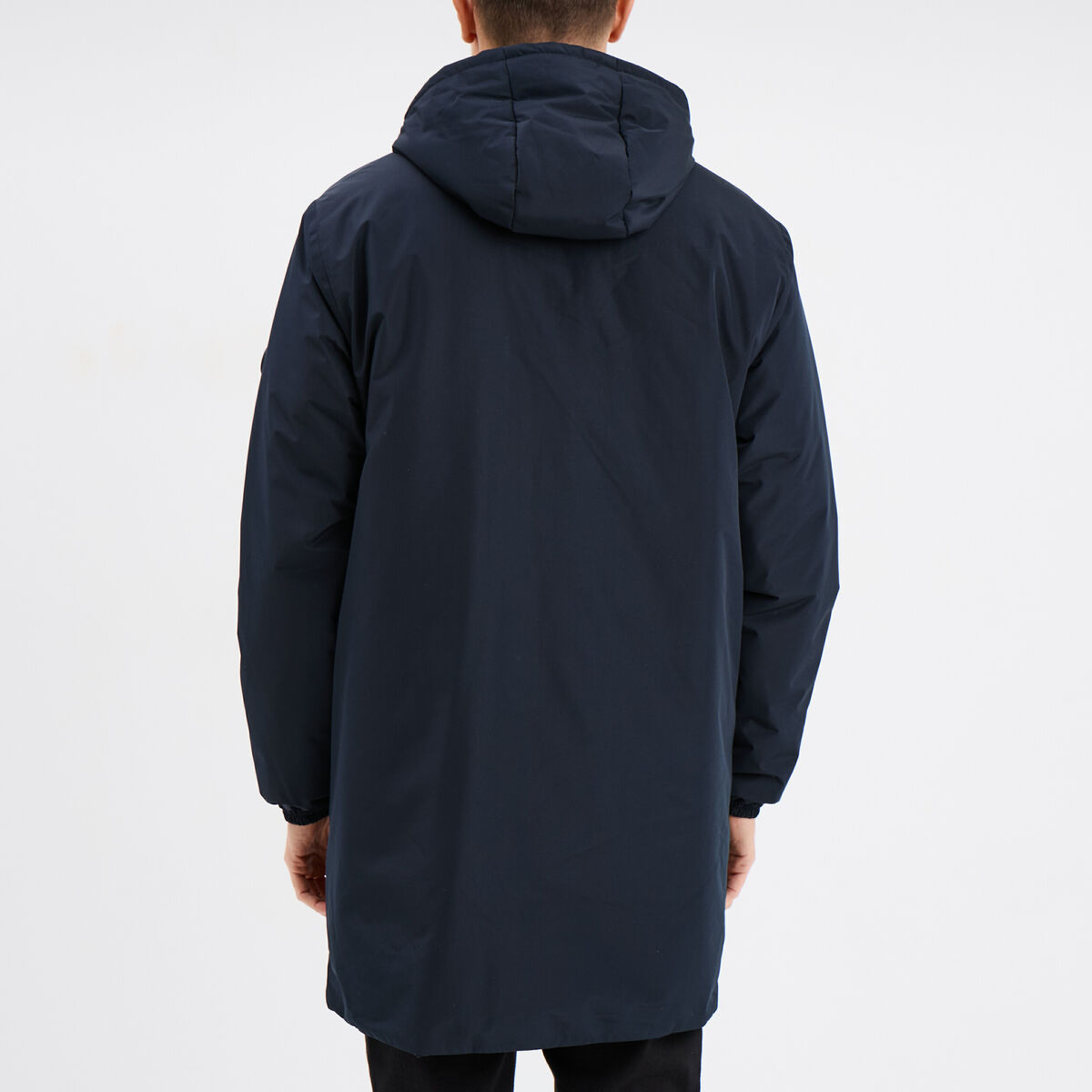 Parka déperlante doublée à capuche bleu foncé homme