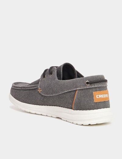 Chaussures bateau à lacets gris homme