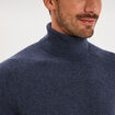Pull col roul&eacute; manches longues bleu marine homme