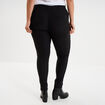 Pantalon slim &agrave; taille &eacute;lastiqu&eacute;e noir femme grande taille