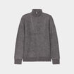 Gilet col camionneur zippé côtelé gris foncé homme