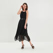 Robe longue patineuse noir femme