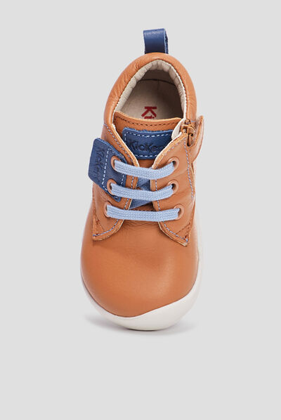 Bottillons en cuir Wazzap camel bébé garçon