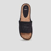Mules détails cordes noir femme