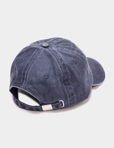 Casquette brodée coton bleu marine homme