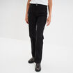 Jeans droit 5 poches coton denim noir femme