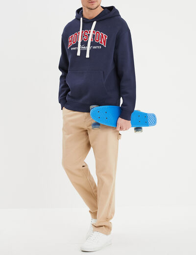 Sweat à capuche hoodie oversize Creeks bleu marine homme