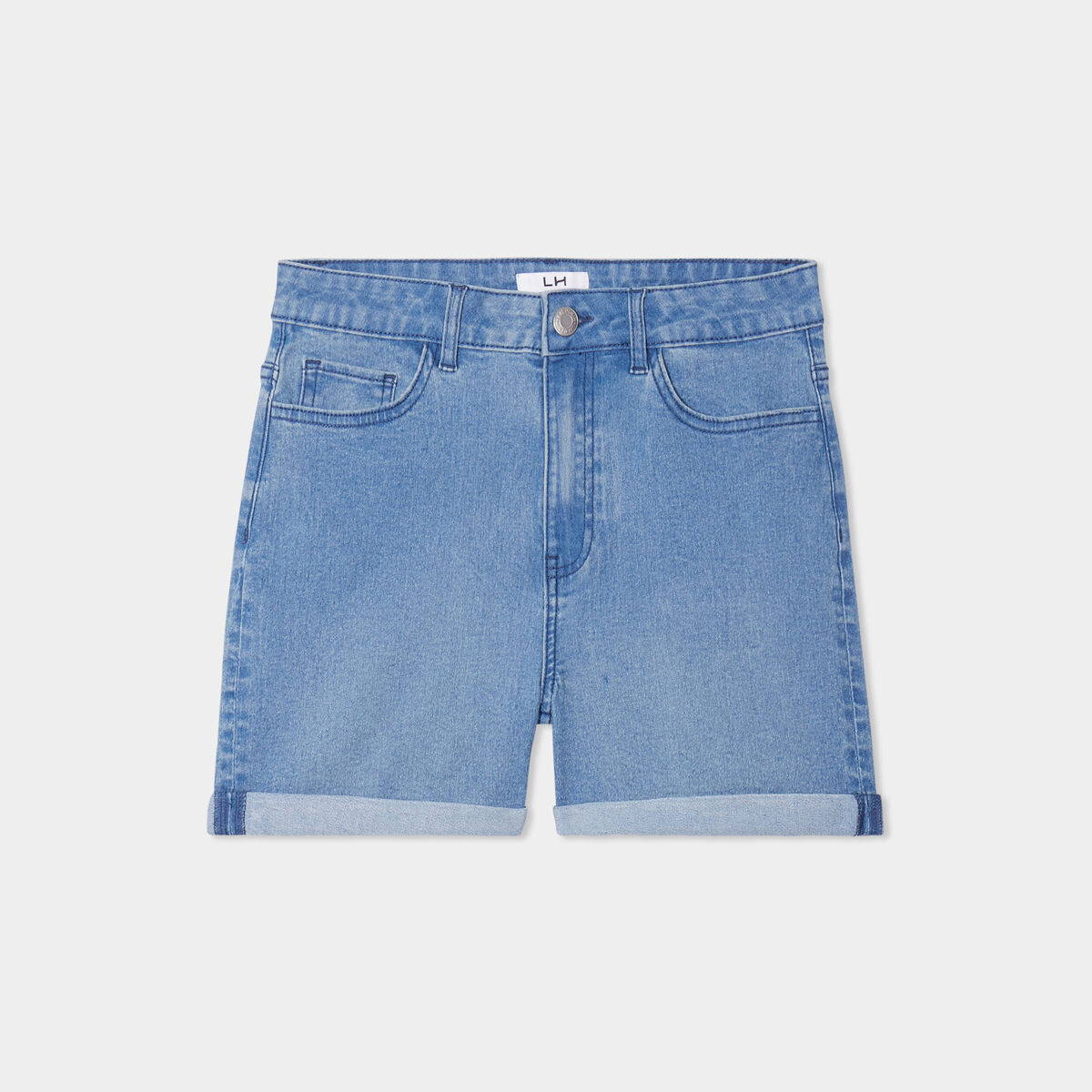 Short en jean slim denim double stone femme