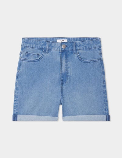 Short en jean slim denim double stone femme