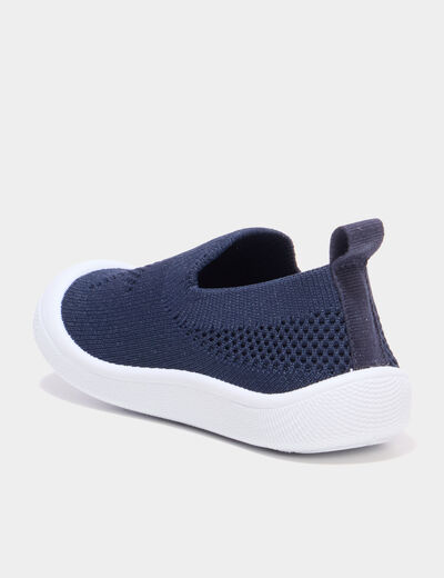 Baskets bout renforc&eacute; &agrave; semelle souple bleu marine b&eacute;b&eacute; gar&ccedil;on