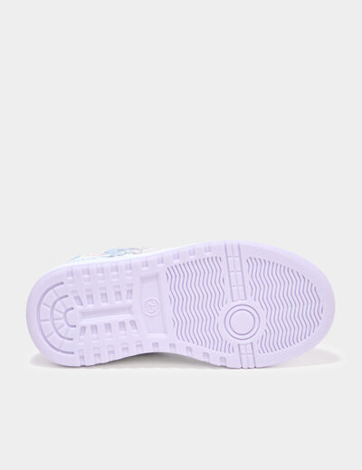 Tennis basses &agrave; scratchs Stitch blanc fille