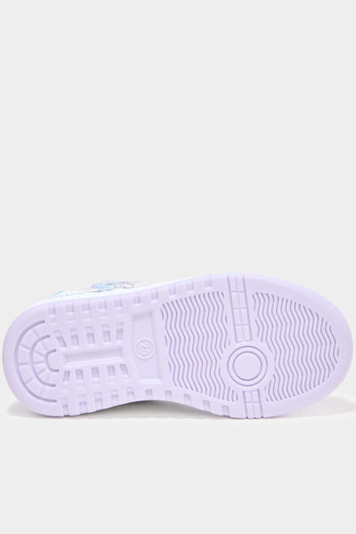 Tennis basses &agrave; scratchs Stitch blanc fille