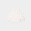 T-shirt col claudine manches longues blanc bébé fille