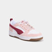 Tennis basses à lacets en cuir Puma rose femme