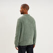 Pull col rond manches longues vert kaki homme
