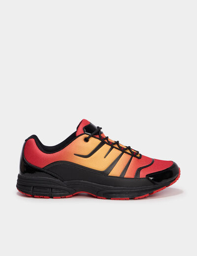 Running &agrave; lacets semelle &eacute;paisse orange fonc&eacute; homme