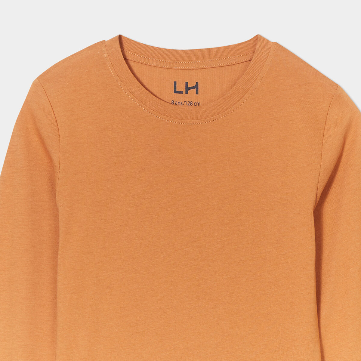 T-shirt manches longues marron cognac garçon
