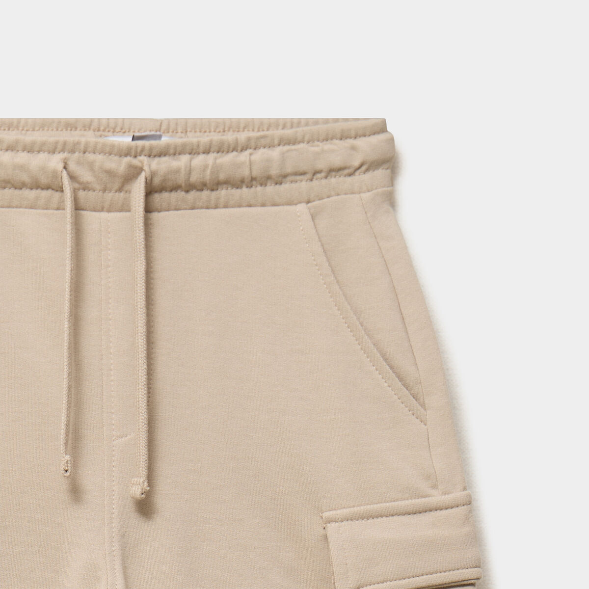 Short cargo molleton taille &eacute;lastiqu&eacute;e gris fonc&eacute; gar&ccedil;on