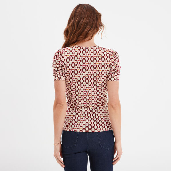 t shirt fronces col en v mosquitos ecru femme T-shirt fronces col en V Mosquitos ecru femme