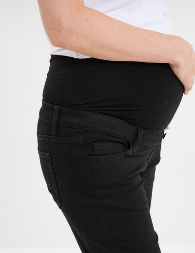 Pantalon slim grossesse avec bandeau noir femme maternité