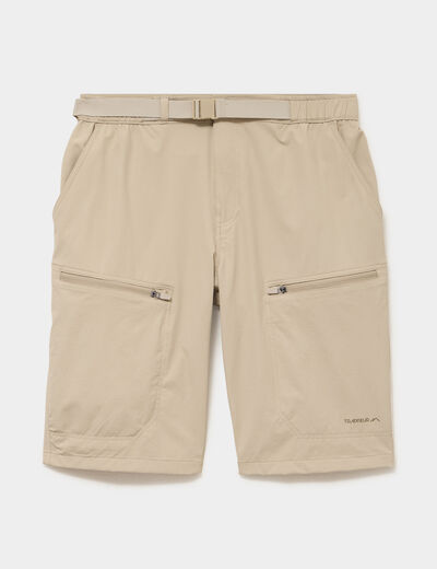 Short de randonn&eacute;e respirant beige homme