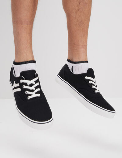 Tennis en toile à lacets noir homme