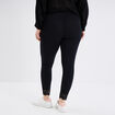 Legging cheville dentelle coton noir femme grande taille
