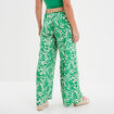 Pantalon large fluide avec ceinture vert femme