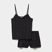 Ensemble pyjama short et d&eacute;bardeur noir femme