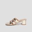 Mules à talons métallisées jaune or femme