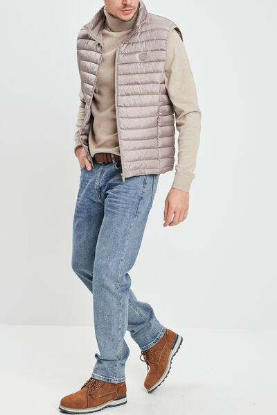 Pull avec col roulé sable homme