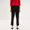 Pantalon carotte taille &eacute;lastiqu&eacute;e noir femme