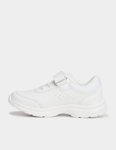 Baskets type running à scratchs blanc fille