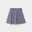 Jupe fluide patineuse avec short int&eacute;gr&eacute; bleu marine femme