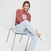Sweat avec col rond rouge femme