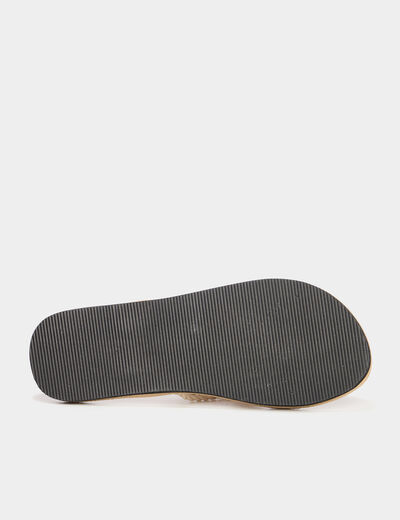 Tongs de plage détails tressés sable femme