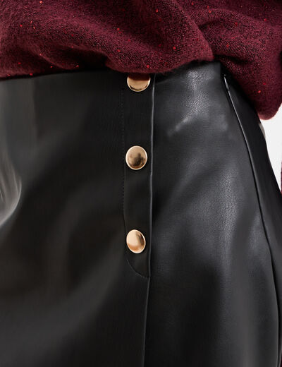 Jupe-short simili cuir noir femme