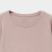 T-shirt coton manches longues &agrave; fronces marron clair fille