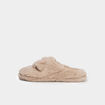 Chaussons mules effet fausse fourrure sable femme