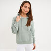 Sweat hoodie molleton &agrave; capuche vert pastel femme